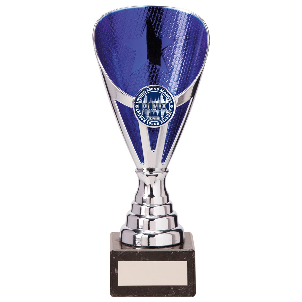 Rising Stars Premium Trophy in Silver & Blue