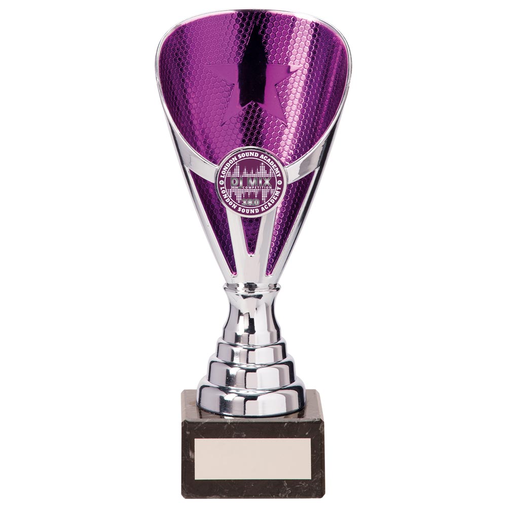 Rising Stars Premium Trophy in Silver & Purple