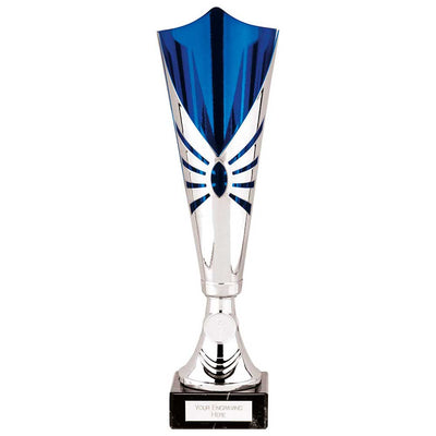 Trident Laser Cup in Silver & Blue
