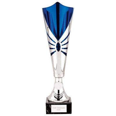 Trident Laser Cup in Silver & Blue