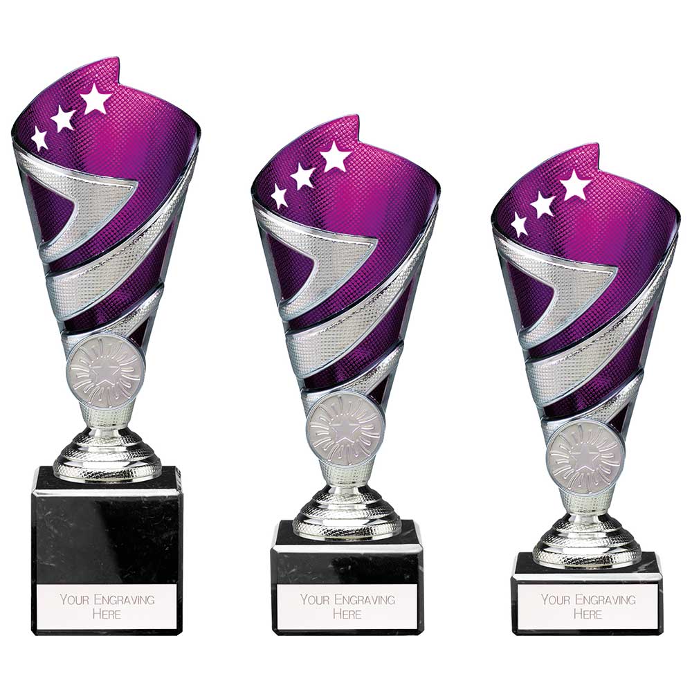 Hurricane Multisport Silver Purple Trophy Cup