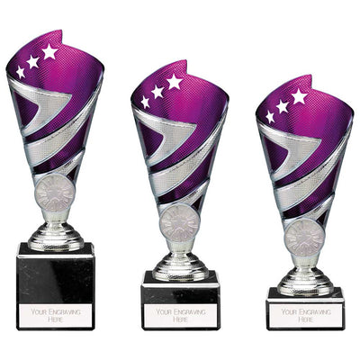 Hurricane Multisport Silver Purple Trophy Cup