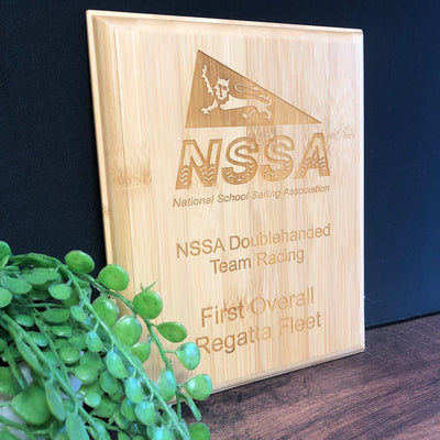 wooden plaque award trophy laser engraved