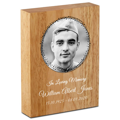 Personalised Memorial Wooden Photo Block