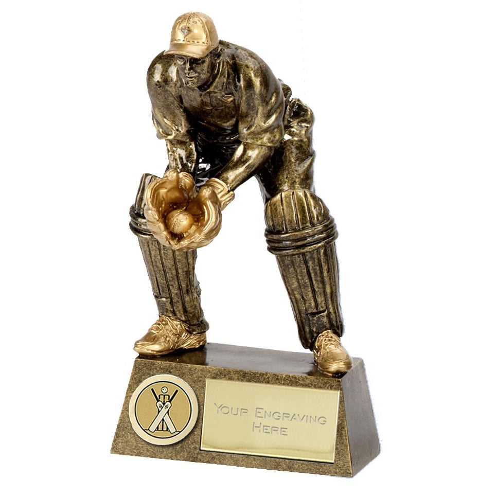 Cricket Wicket Keeper Trophy Gold Pinnacle Award