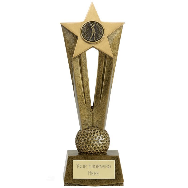 Golf Gold Star Trophy Cherish Golfing Award