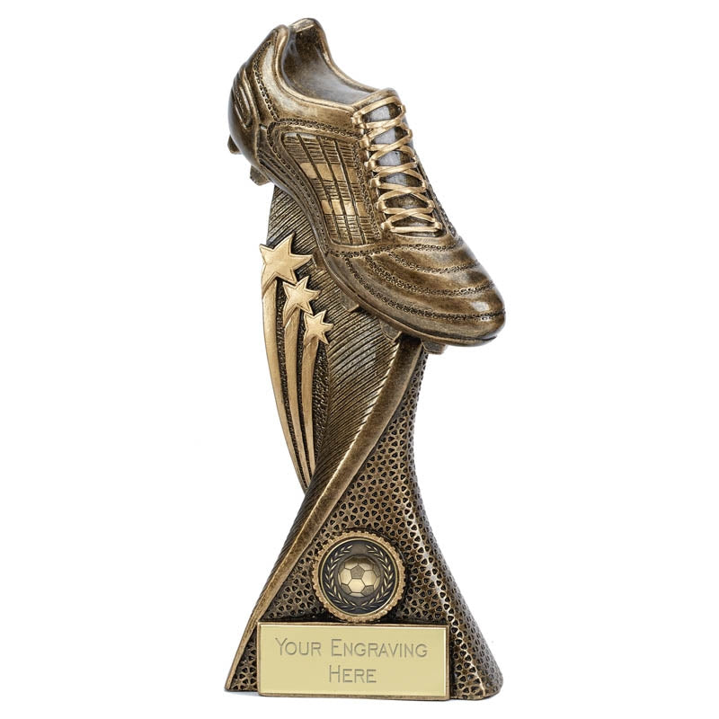 Gold 3D Breaker Football Boot Trophy