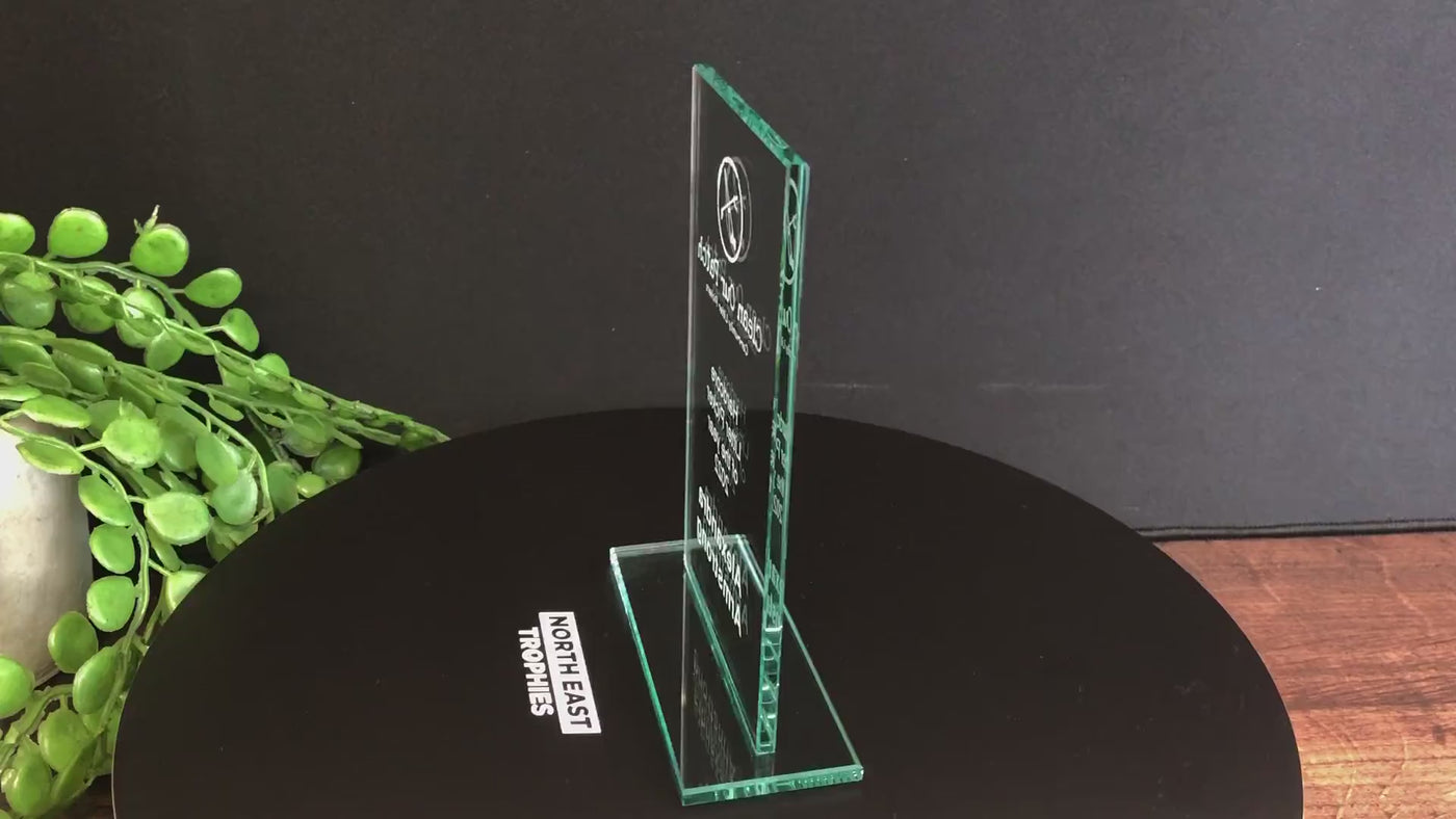 Jade Warrior Glass Award Corporate Trophy