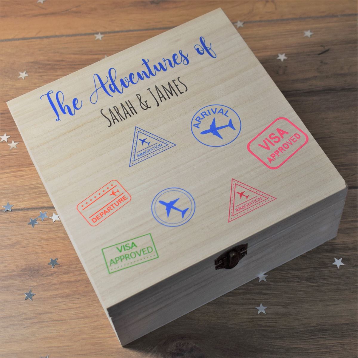 Personalised Printed Adventure Keepsake Wooden Box