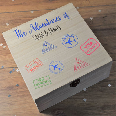 Personalised Printed Adventure Keepsake Wooden Box