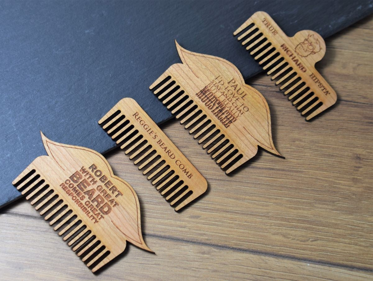 Personalised Engraved Moustache Beard Comb