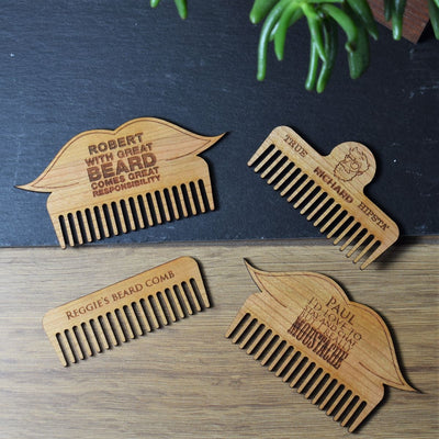 Personalised Engraved Moustache Beard Comb