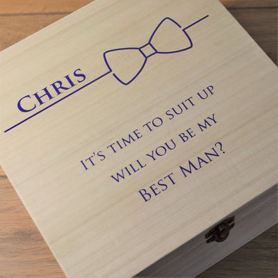 Personalised Printed Best Man Gift Keepsake Wooden Box