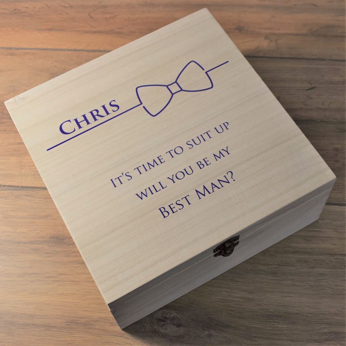 Personalised Printed Best Man Gift Keepsake Wooden Box