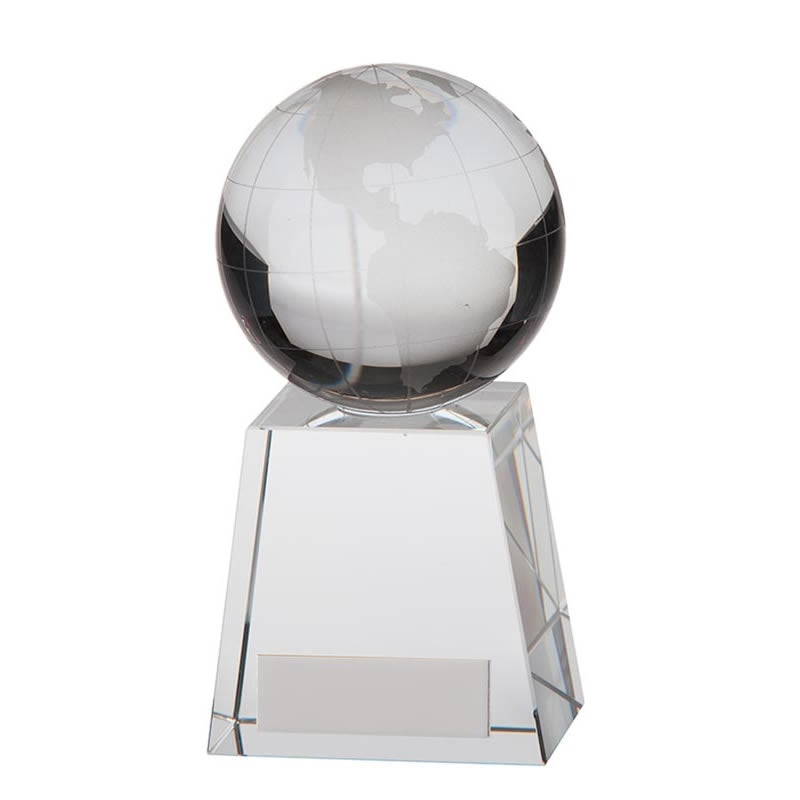 Voyager Globe Crystal Award Trophy