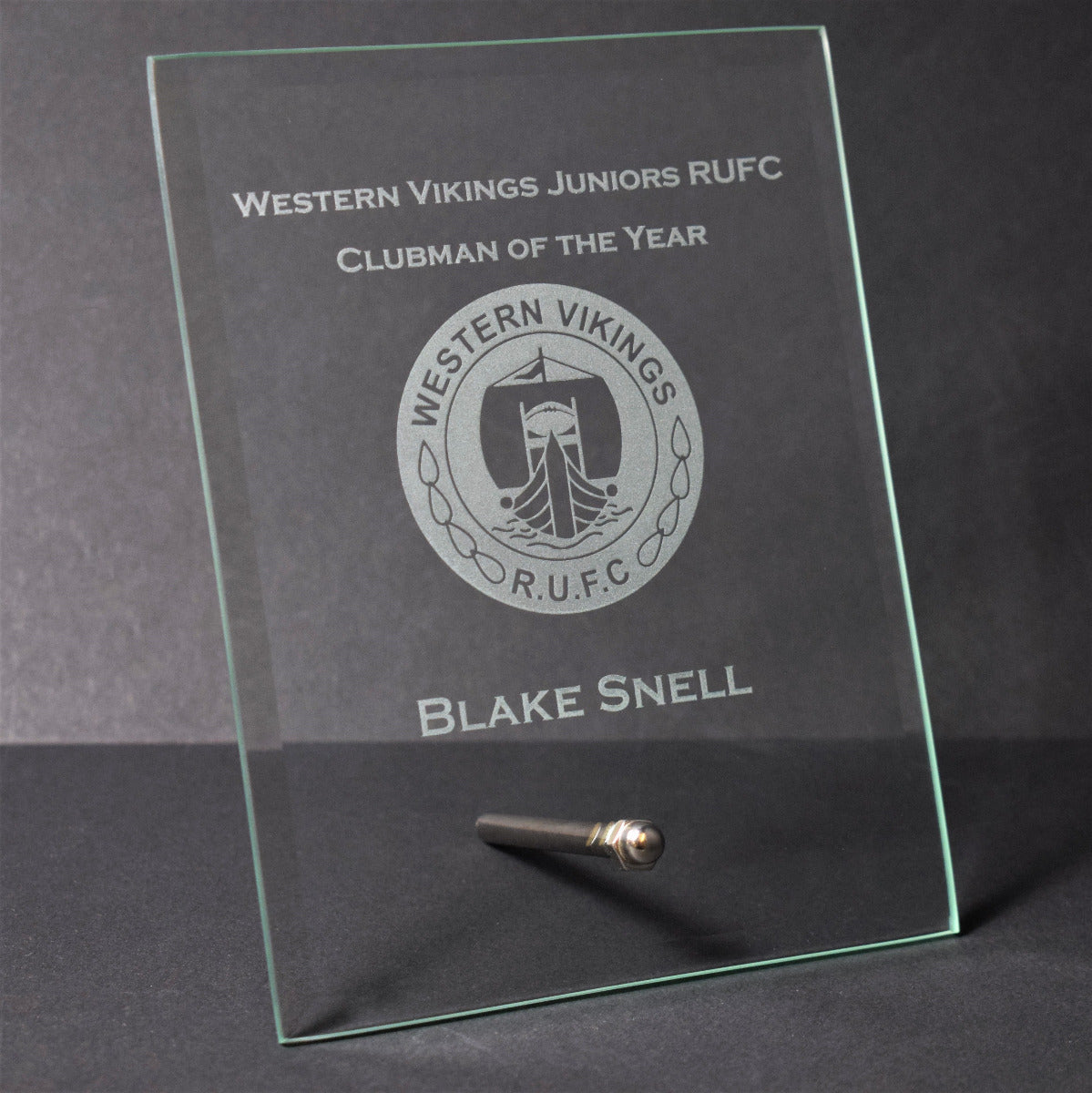 Glass Plaque Trophy Award - Text or Logo Engraving Available