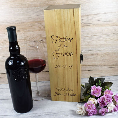 Personalised Wooden Wine Box - Wedding Party Gift