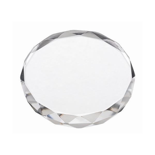 Round Faceted Glass Paperweight