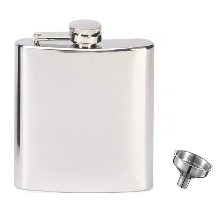6oz stainless steel hip flask funnel gift set