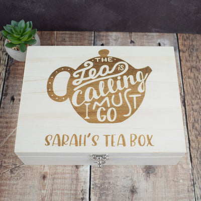 Personalised Tea Storage Box - Tea Is Calling