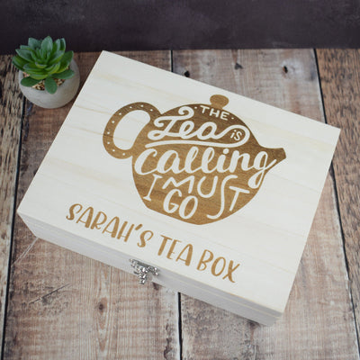 Personalised Tea Storage Box - Tea Is Calling
