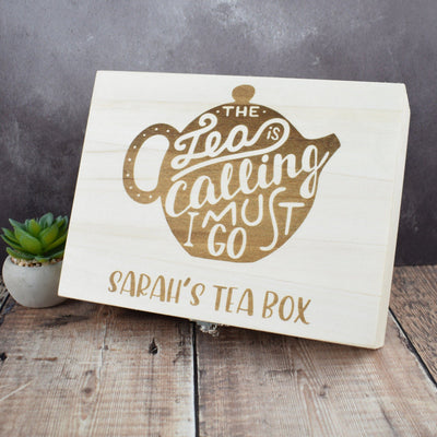 Personalised Tea Storage Box - Tea Is Calling