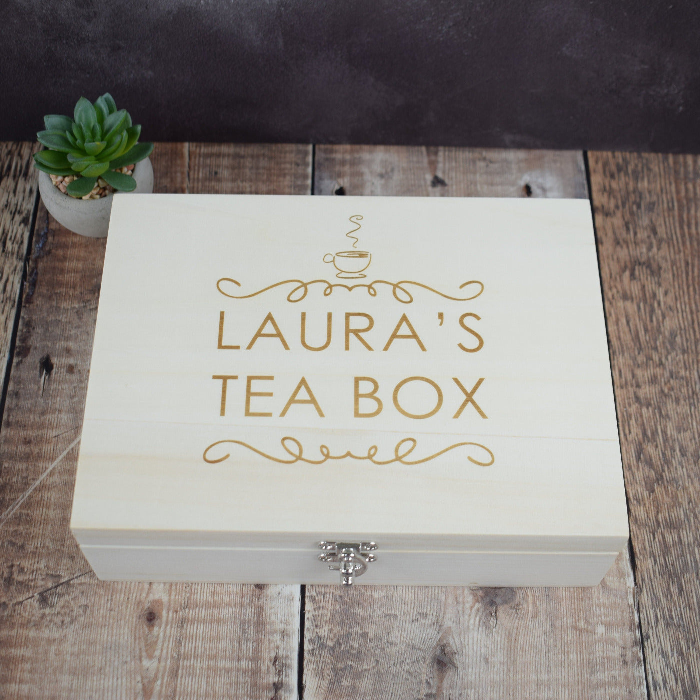 Personalised Tea Storage Box - Perfect Gift For Tea Lovers, Name ...