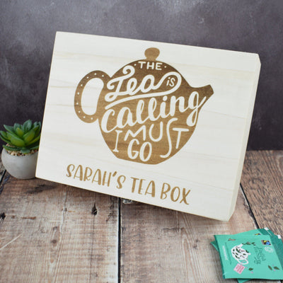Personalised Tea Storage Box - Tea Is Calling