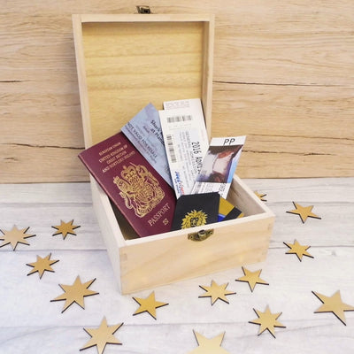 Wooden Memory Keepsake Box - Initials