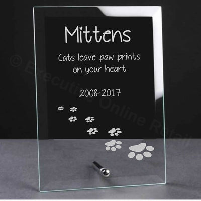Cat Remembrance Glass Plaque