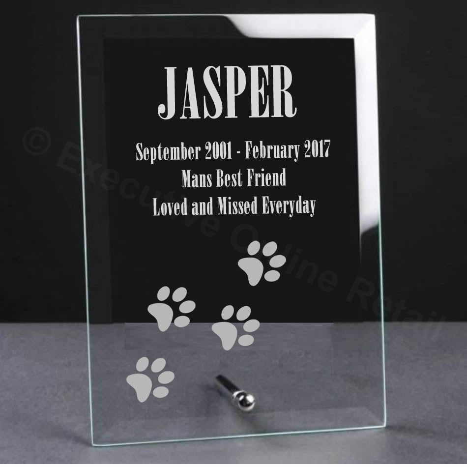 dog remembrance glass plaque