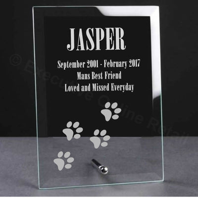 Dog Remembrance Glass Plaque