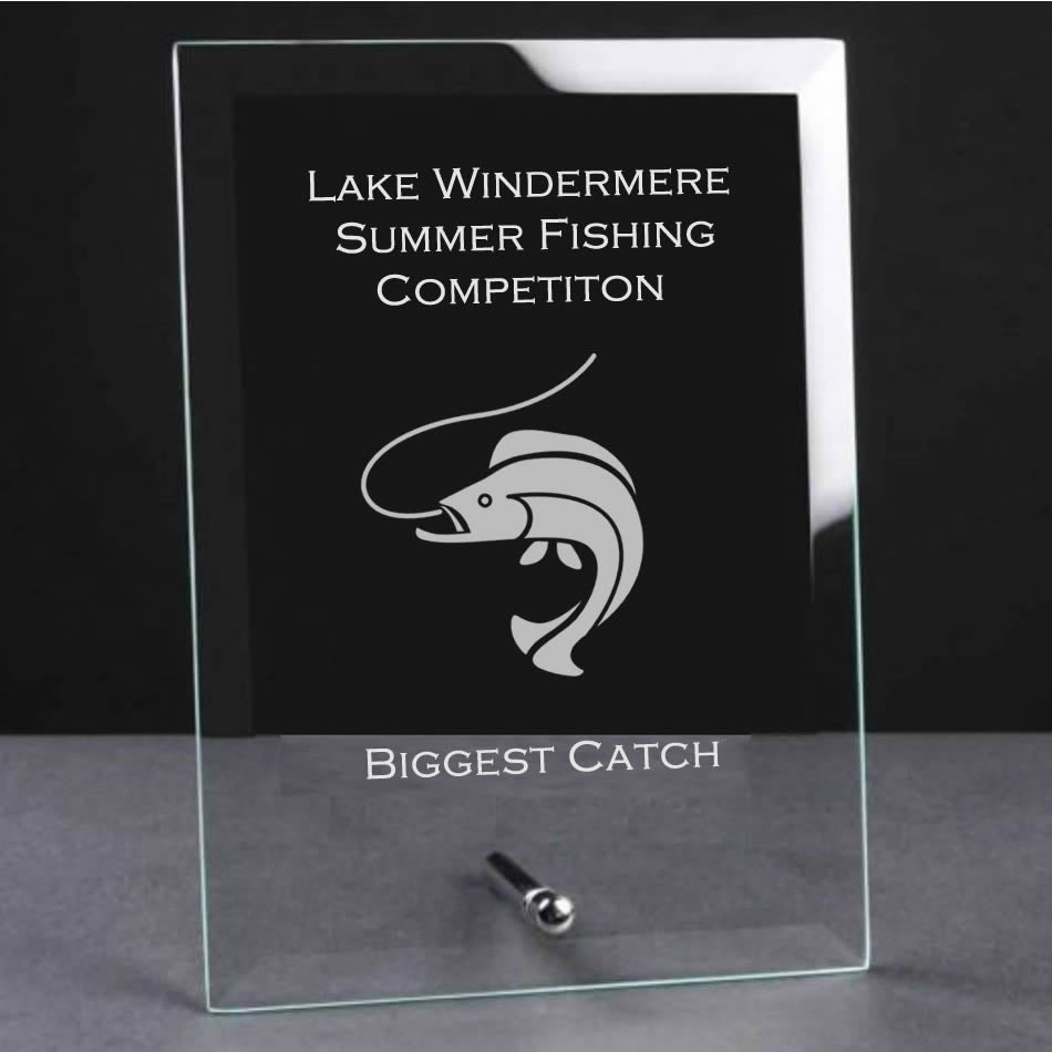 glass plaque trophy award fishing