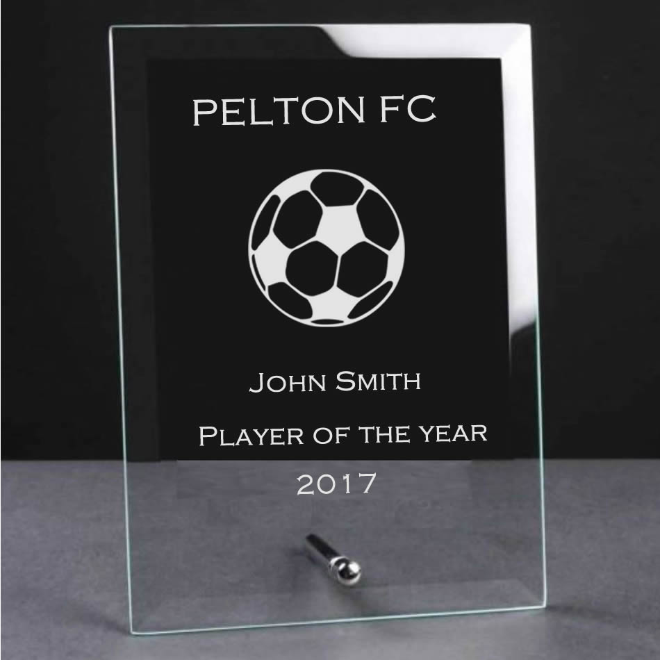 Glass Plaque Trophy Award - Football