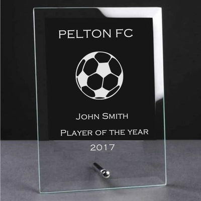 glass plaque trophy award football