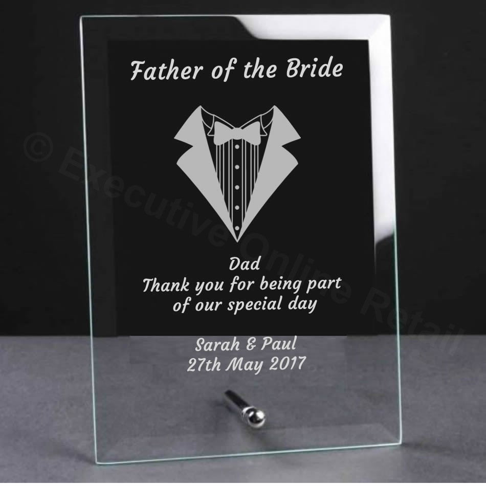 Father Of The Bride Glass Plaque
