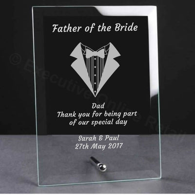 Father Of The Bride Glass Plaque