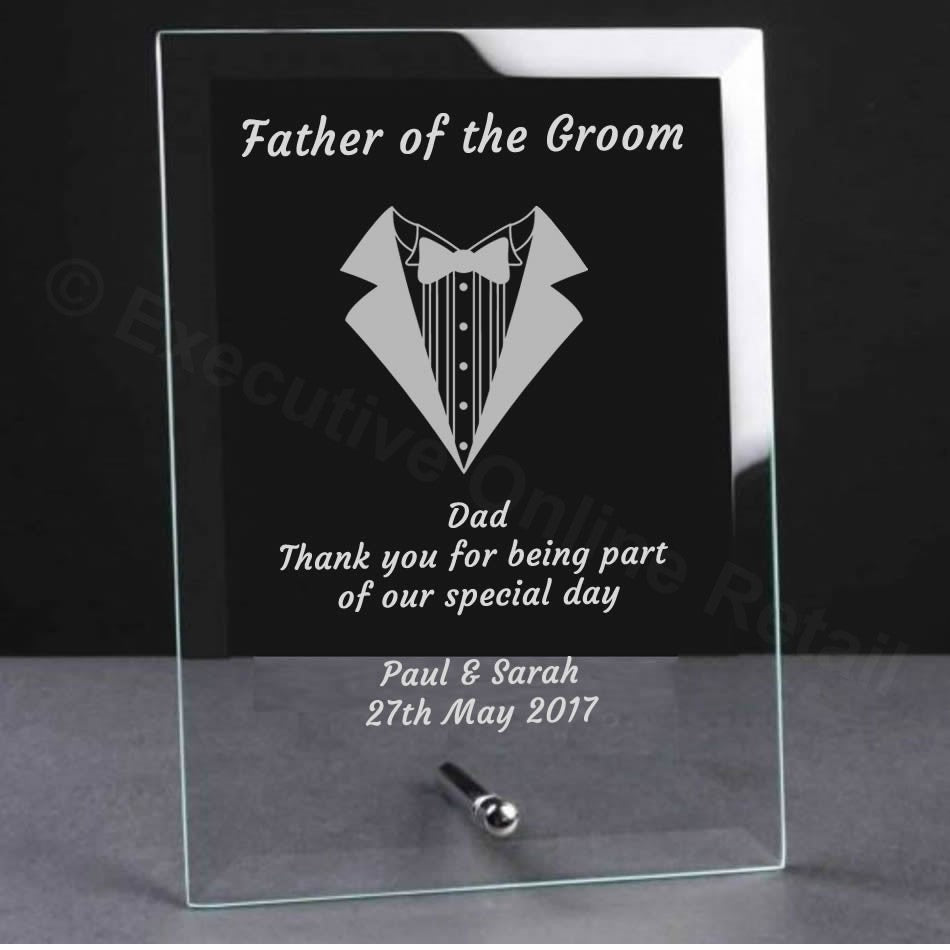 Father Of The Groom Glass Plaque