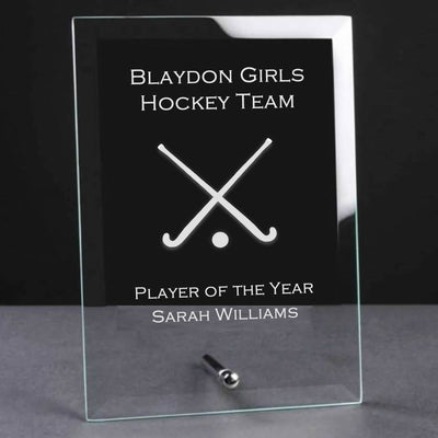 glass plaque trophy award hockey