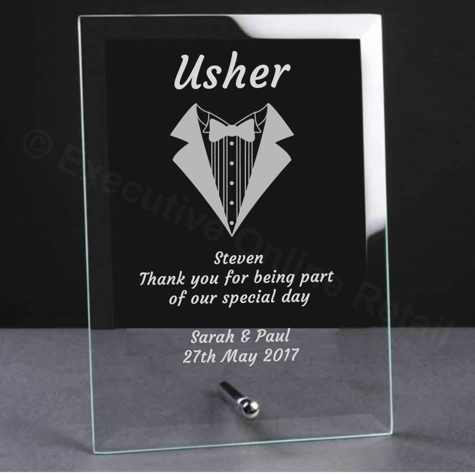 Wedding Usher Gift Glass Plaque