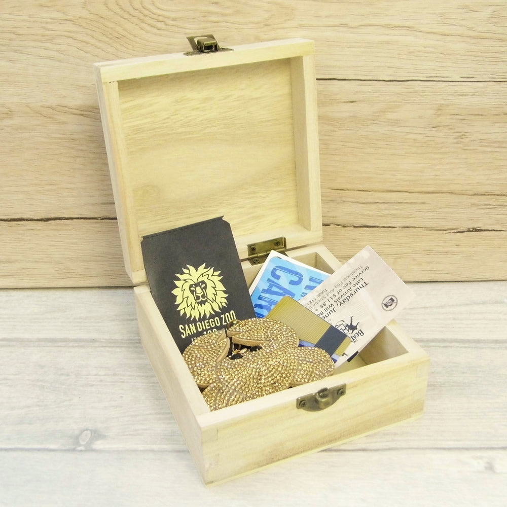Wooden Memory Keepsake Box -  Circle Motif