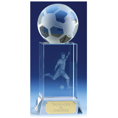 Glass Football Trophy Mercury Optical Crystal Footballer Award