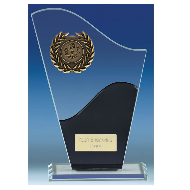 trek black glass plaque trophy award