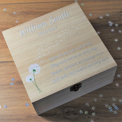 Personalised Printed Memorial Keepsake Wooden Box