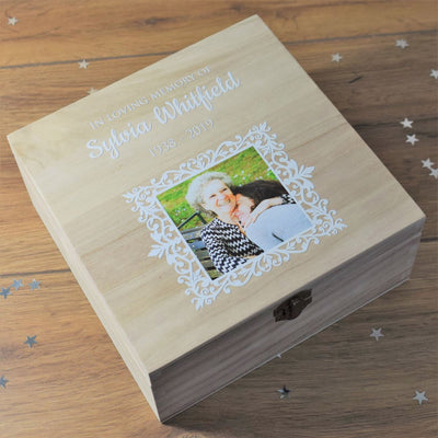 Personalised Photo Printed Memorial Keepsake Wooden Box