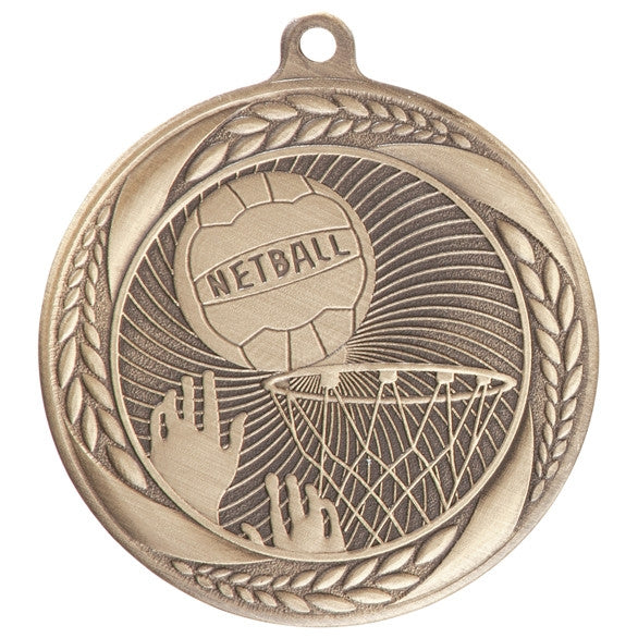 Typhoon Netball Medal 5.5cm - Gold