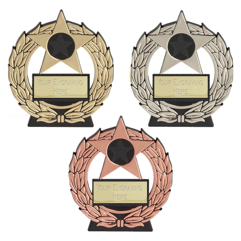Metallic Mega Star Plaque Award - Gold or Silver