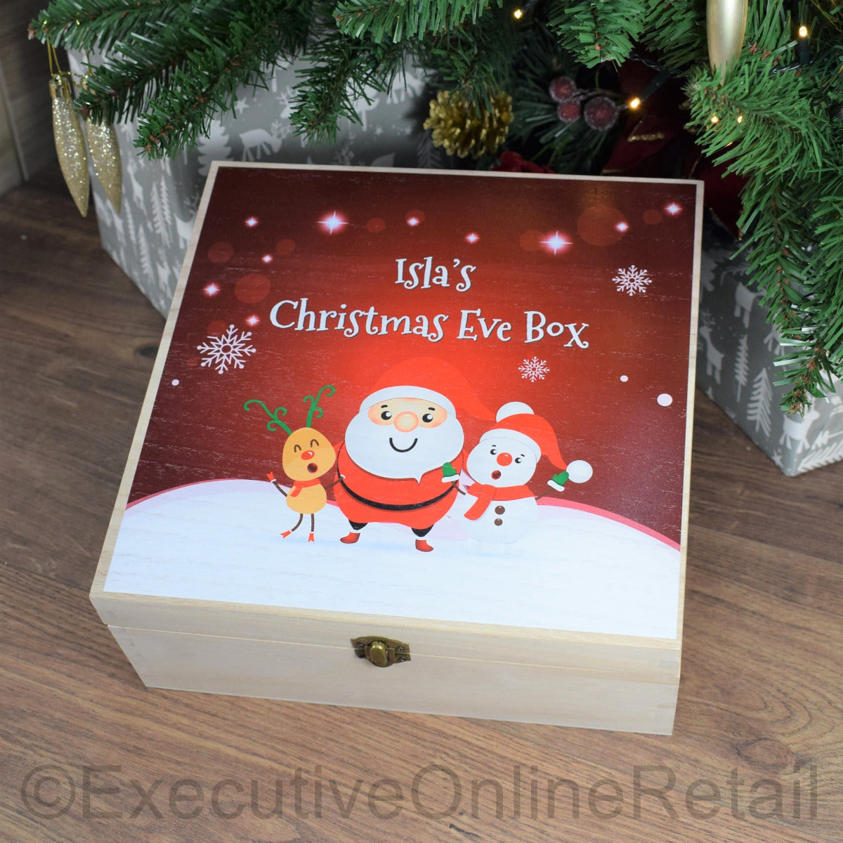 Personalised Printed Wooden Christmas Eve Box - Santa