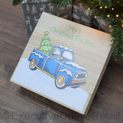 Personalised Printed Wooden Christmas Eve Box - Christmas Truck