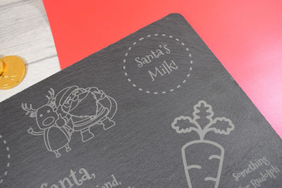 Santa Treat Board - Personalised Engraved Santa Plate for Christmas Eve